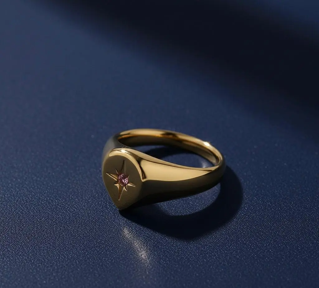 Bague goutte pierre rose